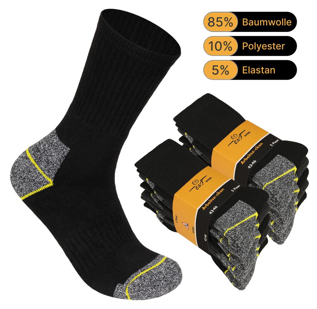 Herren Arbeitssocken 5/10/20 Paar – WORK Socken aus 85% Produktbild 