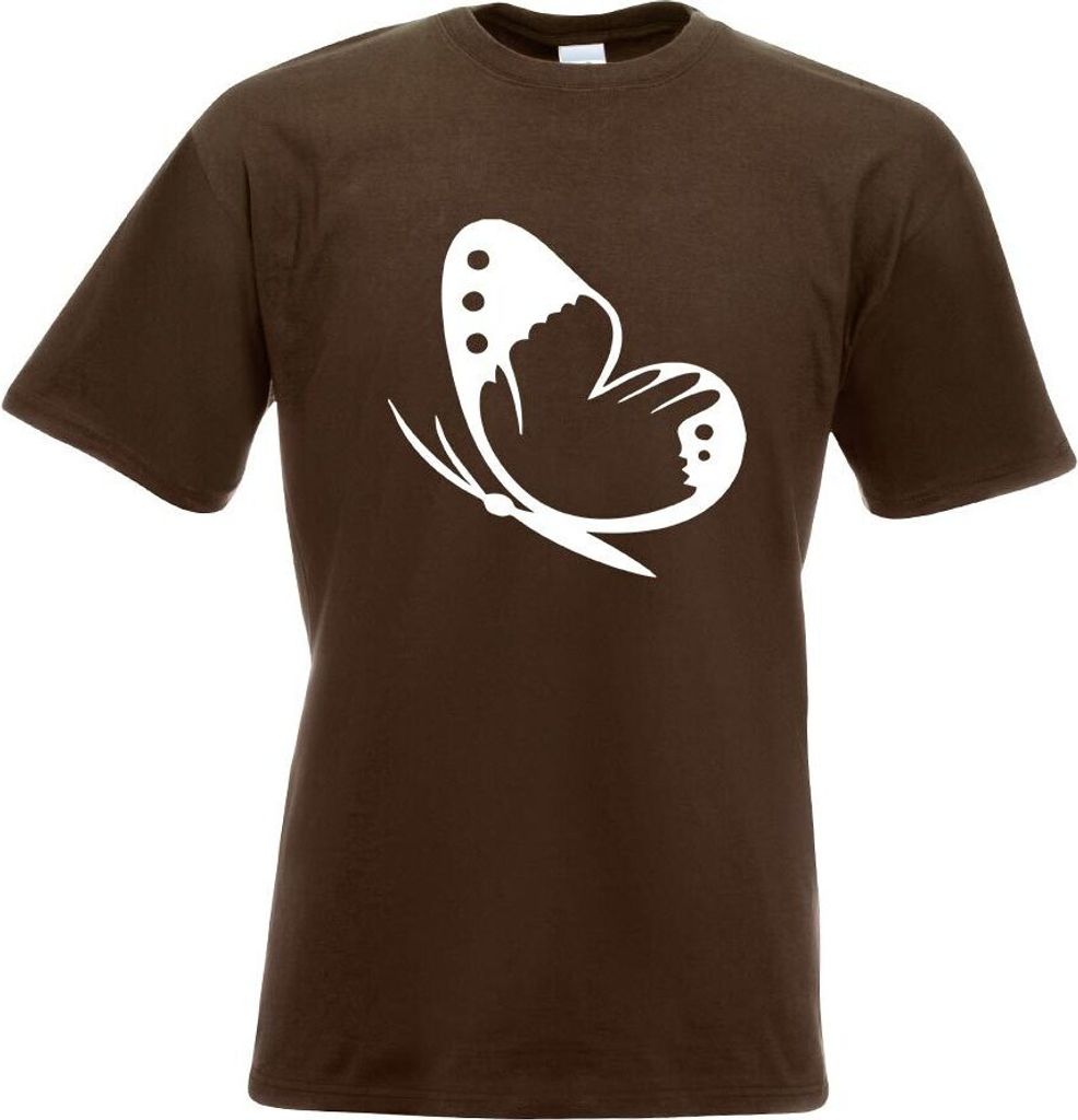 Kiwistar - T-Shirt - Chocolate - Schmetterling Motiv 2 Motiv Bedruckt Funshirt Design Print - mit Motiv Bedruckt - Funshirt Design - Sport - Freize...