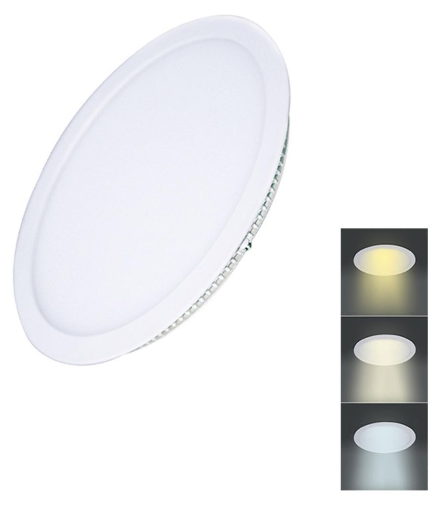 Solight LED-Minipanel, Farbtemperatur (CCT), Deckenmontage, 6 W, 450 lm, 3000 K, 4000 K, 6000 K, rund, WD146