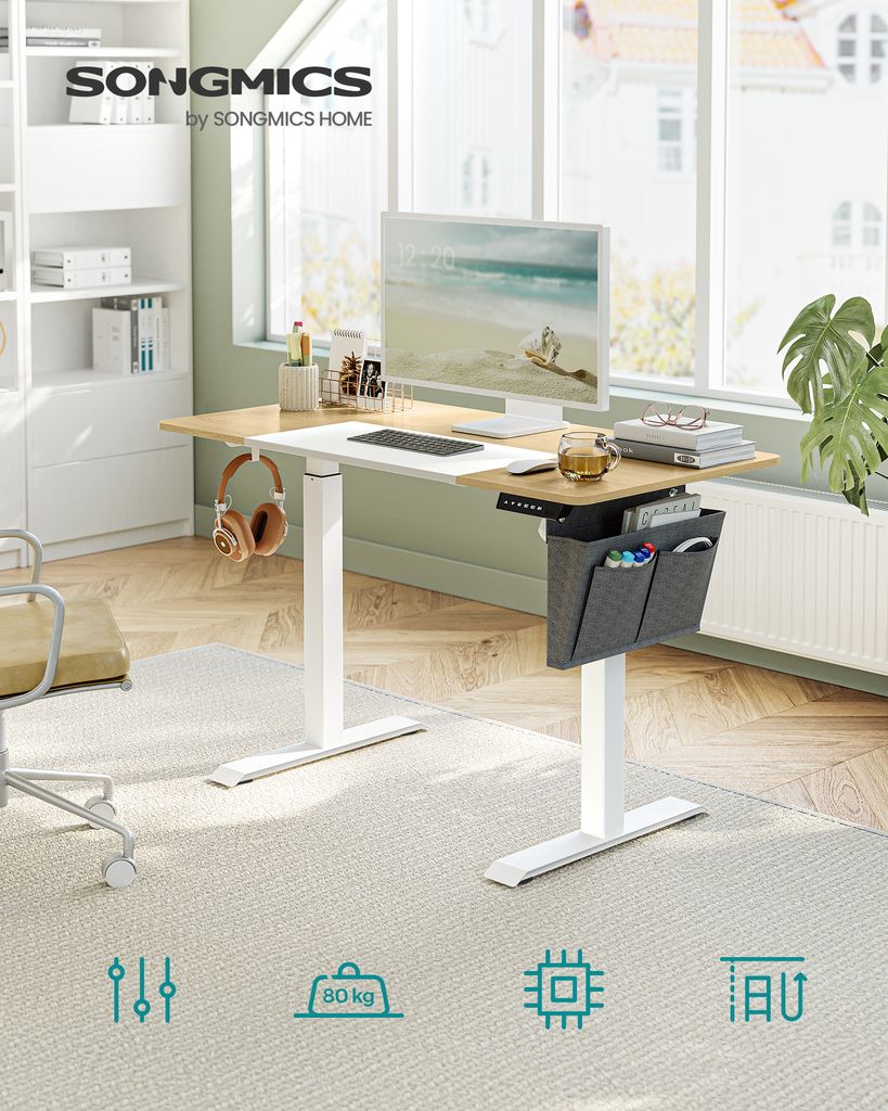 SONGMICS Výškově nastavitelný stůl elektrický 120 cm, Obrázek produktu 