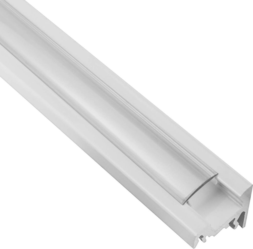 A20 LED Aluprofil Weiss Eckprofil 30° 1m klar