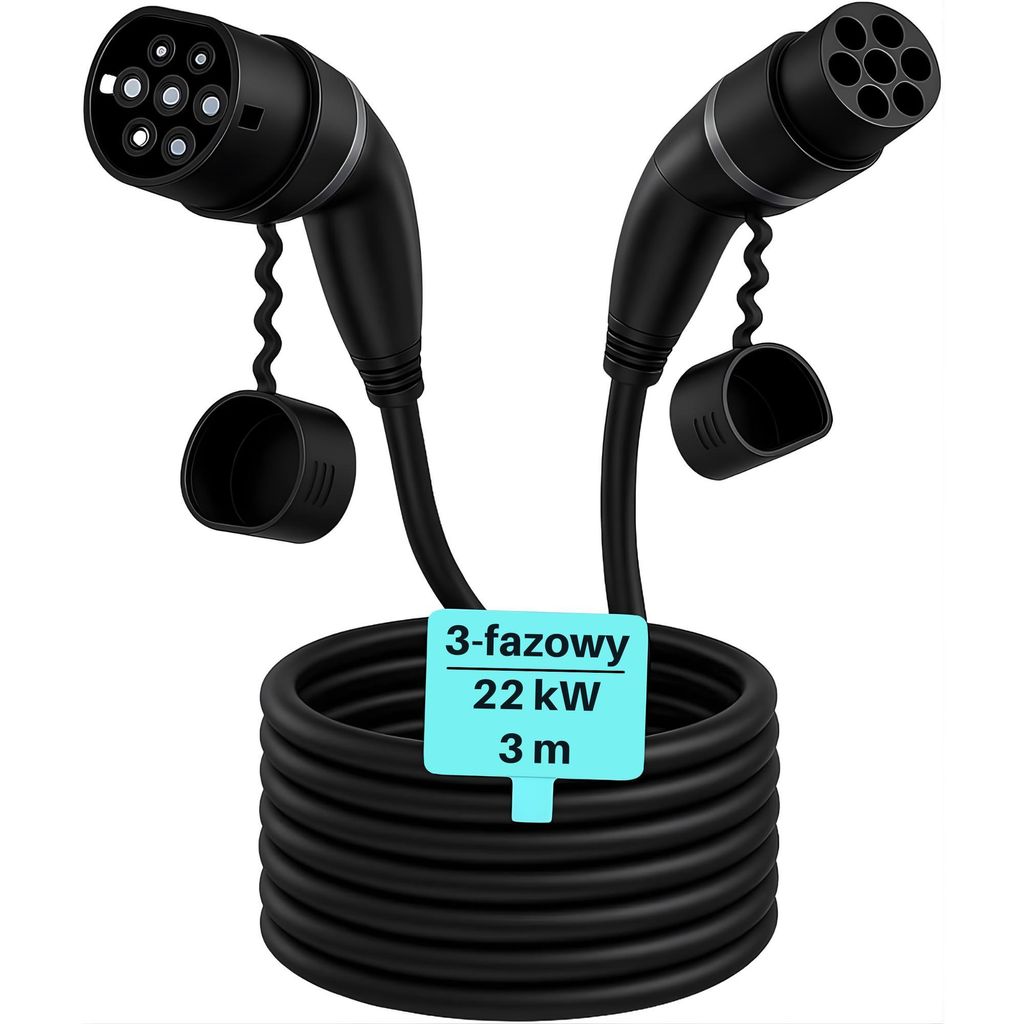 Kabel do ładowania EV Type 2 – 22 kW – 32 A – 3-fazowy – 3 Zdjęcie produktu 