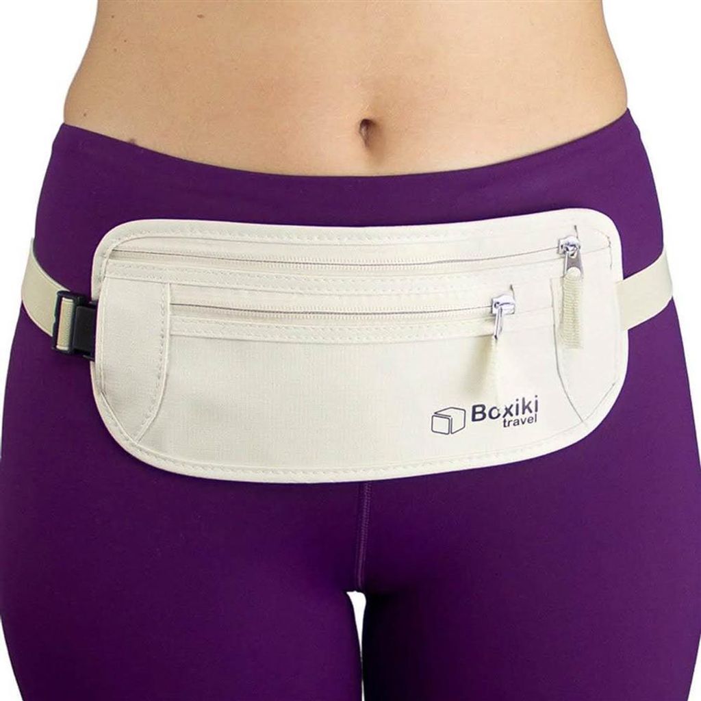 Boxiki Travel Geldgürtel, Uni, Beige, für Reisen, leicht, Produktbild 