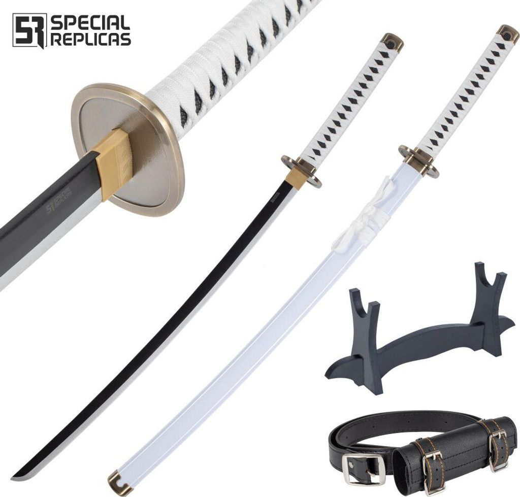 Dekoratives Wakizashi Schwert aus Holz mit Ständer & Gurt – Anime-inspiriertes Designobjekt für Cosplay, Wohnraum & Sammlung JT10512-W