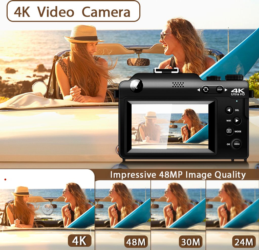 Fine Life Pro X9 Digitálny fotoaparát 4K, 48MP Duálny Obrázok produktu 3