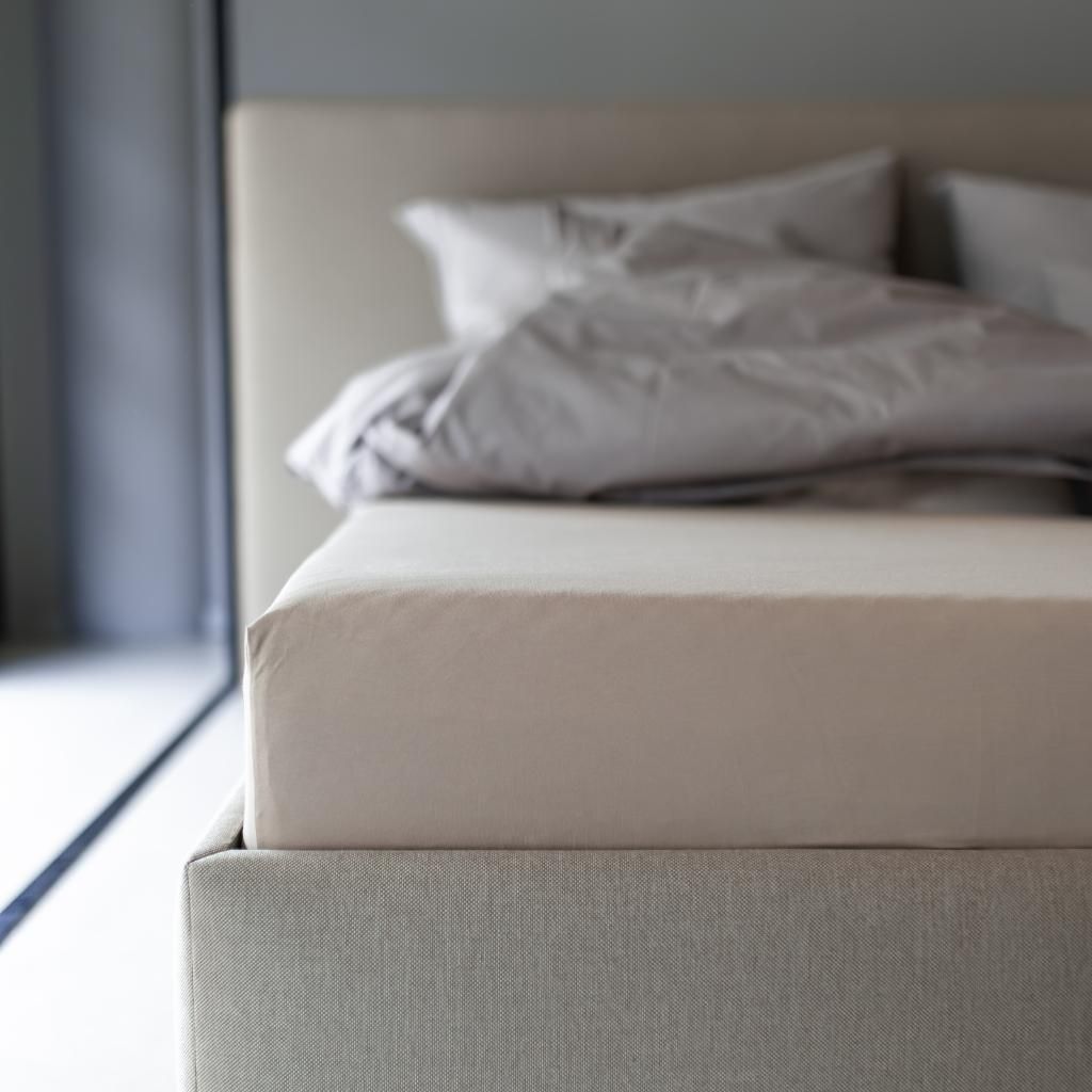 HEDDA Bettlaken aus Jersey-Elasthan Premium, beige, Größe 180 × 200 cm