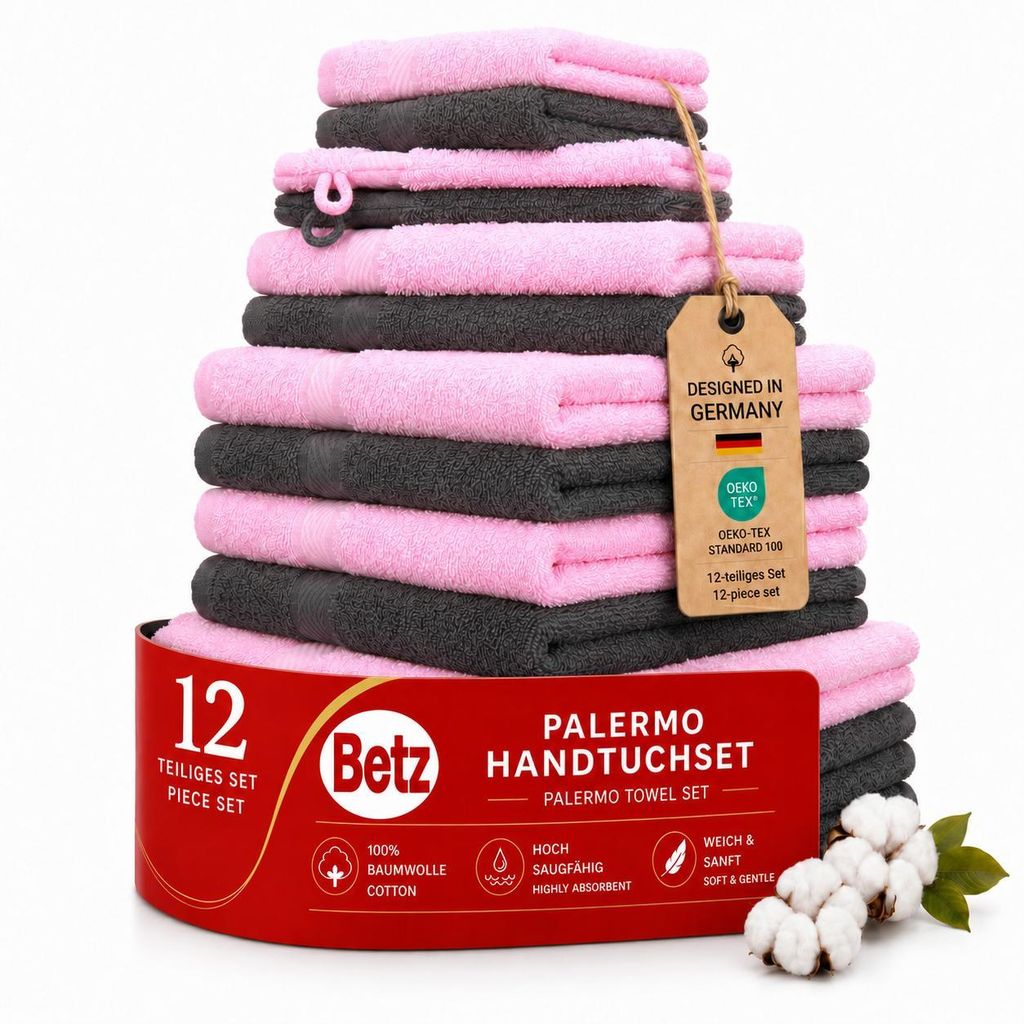 Betz 12-TLG. Handtuch-Set Palermo 100% Baumwolle 2 Produktbild 