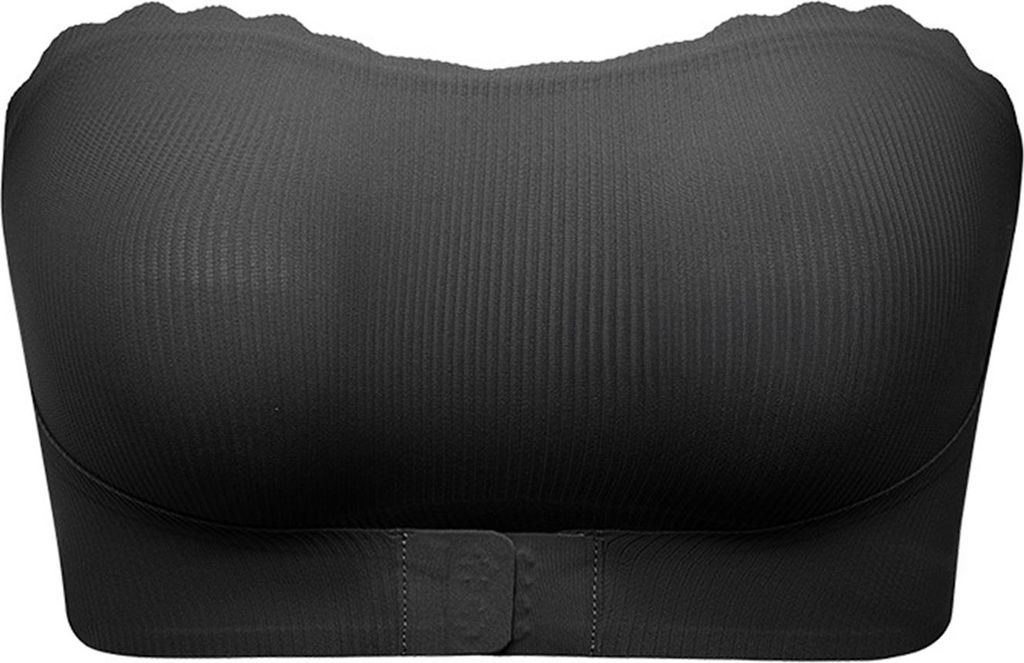 Damen Trägerloser BH Atmungsaktiv Ohne Bügel Push-Up BH Rutschfester Frontverschluss Fest Gepolstertes Bandeau-Top Bralette Ohne Träger