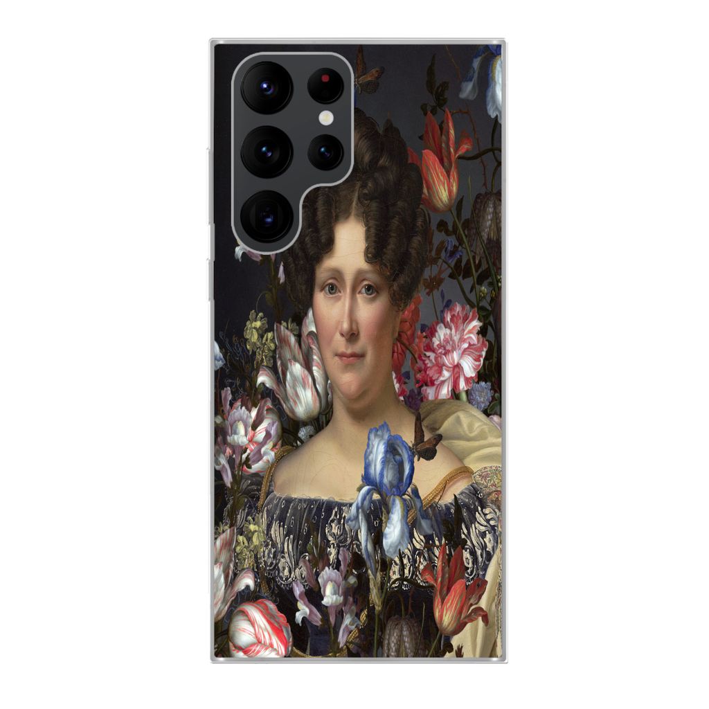 MuchoWow Handyhülle Schutzhülle Hülle für Samsung Galaxy S22 Ultra Kunst - Blumen - Dubois Drahonet Silikon Softcase Handy Hülle - Abbildung