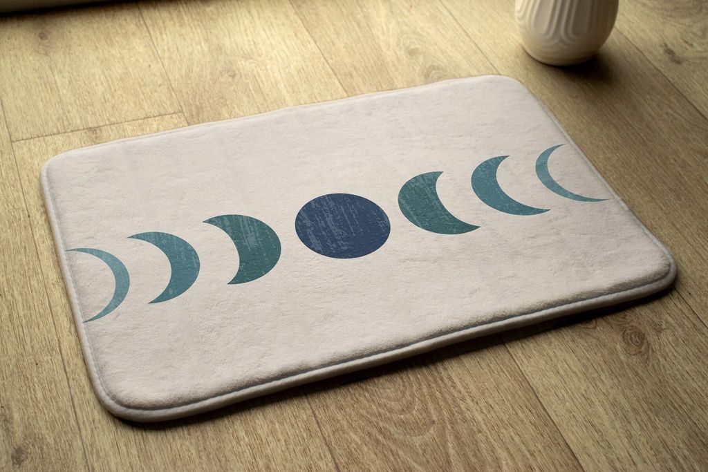 Badteppich Saugfähige - Badezimmer Teppich - Rutschfester Badvorleger Badematte - 75x45 cm - Geometrisches Muster