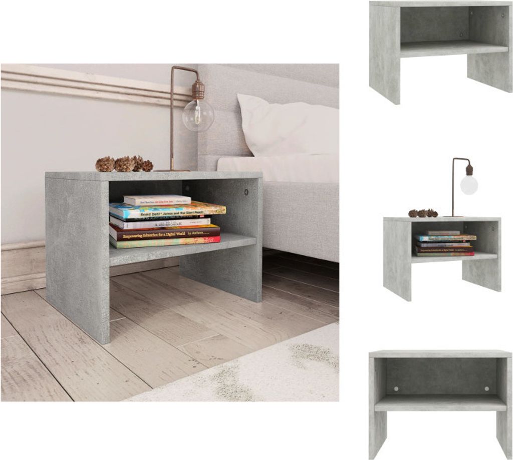 vidaXL Nachttisch Betongrau 40x30x30 cm Holzwerkstoff -  Produktbild 