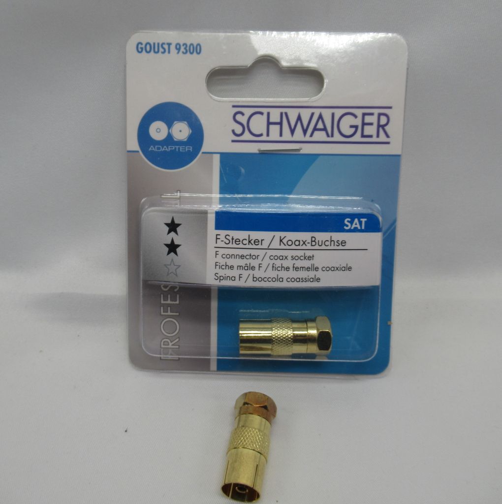 Schwaiger Adapter F-Stecker / IEC-Koax Gold