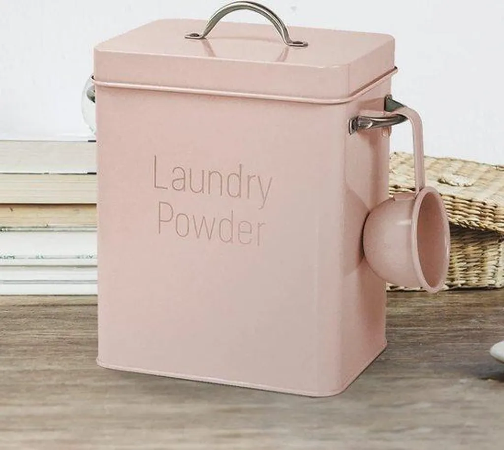 Grande boîte à poudre étanche rose 4L avec louche de dosage incluse