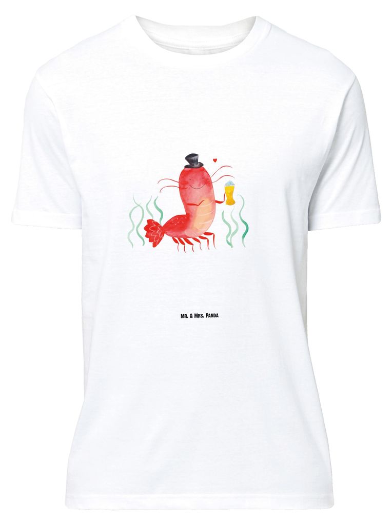 Mr. & Mrs. Panda Größe L T-Shirt Hummer Weizen - Weiß - Geschenk, Shirt, Kneipe, Gasthaus, Tshirt, Kochen, Wirtschaft, Meer, Garnele, Bier, mit ...
