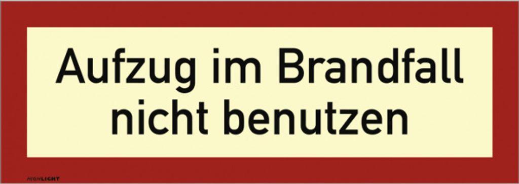 Dreifke Aufkleber Aufzug im Brandfall nicht benutzen, Folie, nachleucht., 16...