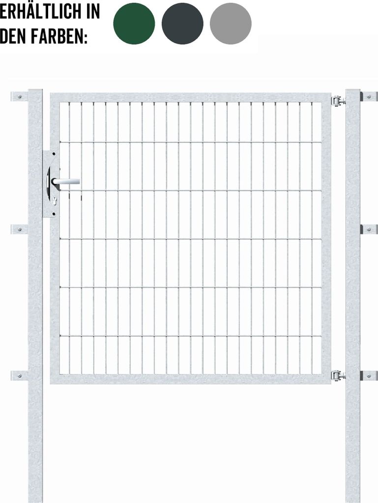 Alberts Einzeltor Flexo mit Zubehör, zum Einbetonieren, feuerverzinkt, Breite 150 cm, Höhe 80 cm