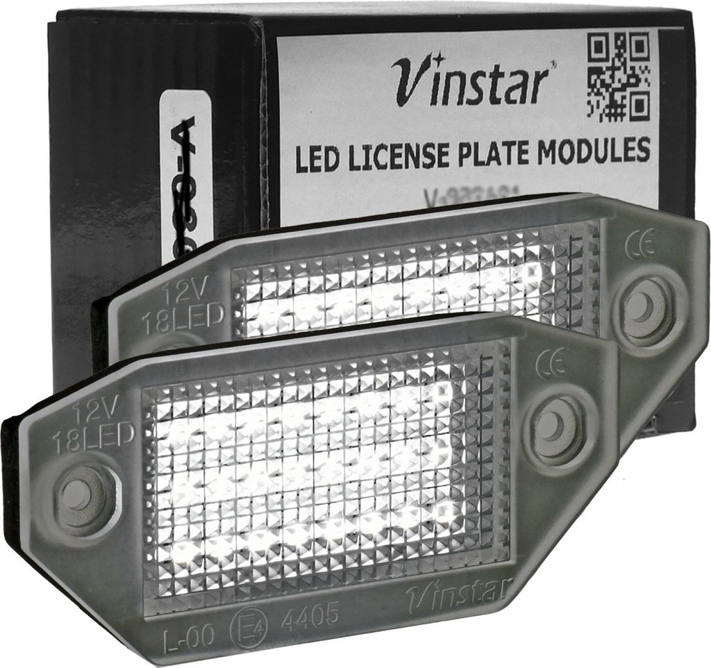 Vinstar LED Kennzeichenbeleuchtung E- CAN-Bus 18 LEDs je Modul 6000 Kelvin kompatibel mit Ford Mondeo III (MK3) 2000-2007