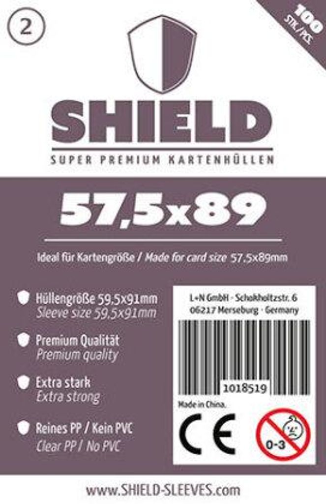 Shield 2 - 100 Super Premium Kartenhüllen für Kartengröße Produktbild 