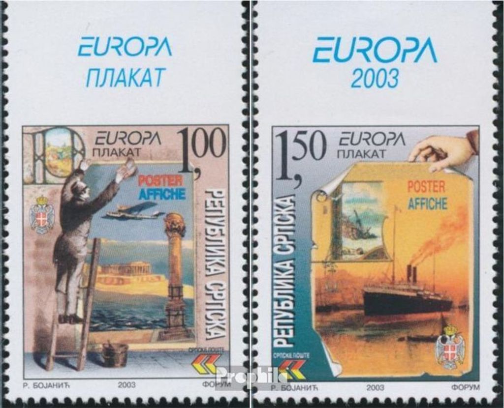 Briefmarken Bosnien - Serbische Republ. 2003 Mi 271Do-272Do (kompl.Ausg.) postfrisch Plakatkunst