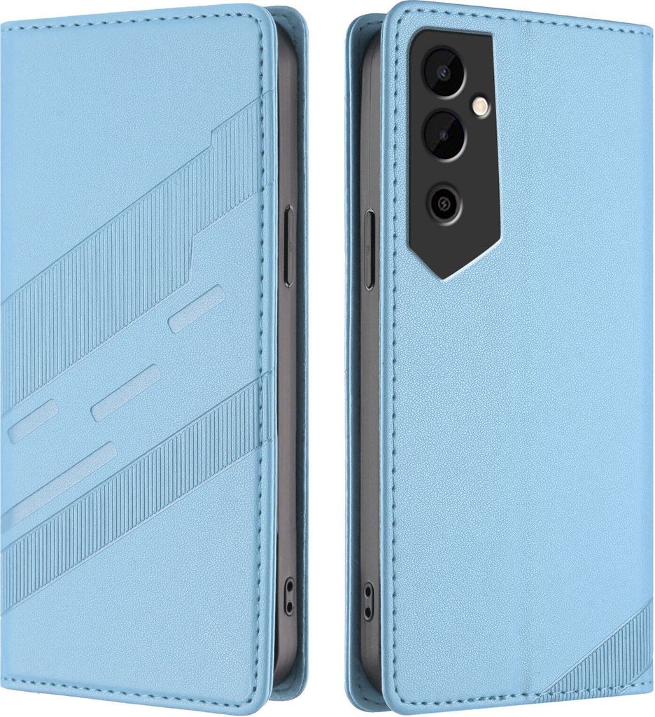 Hülle für Tecno Pova Neo 2, Kunstleder Brieftaschen Handyhülle mit Kartenfach und Standfunktion Hellblau