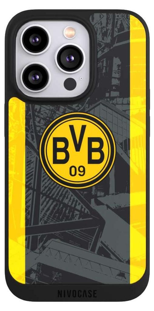 NIVOCASE Handyhülle für Apple iPhone 14 Pro Hülle NIVOpure Case Schwarz BVB Borussia Dortmund Stadion