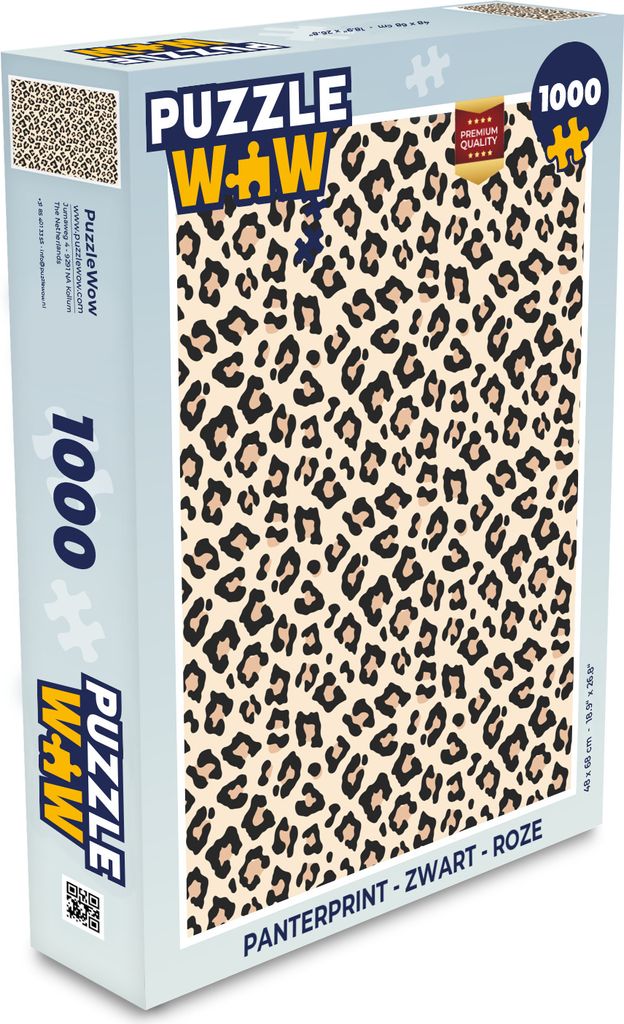 MuchoWow Puzzle 1000 Teile Pantherdruck - Schwarz - Rosa - Spielzeug - Alt und Jung - Spiele - Puzzeln