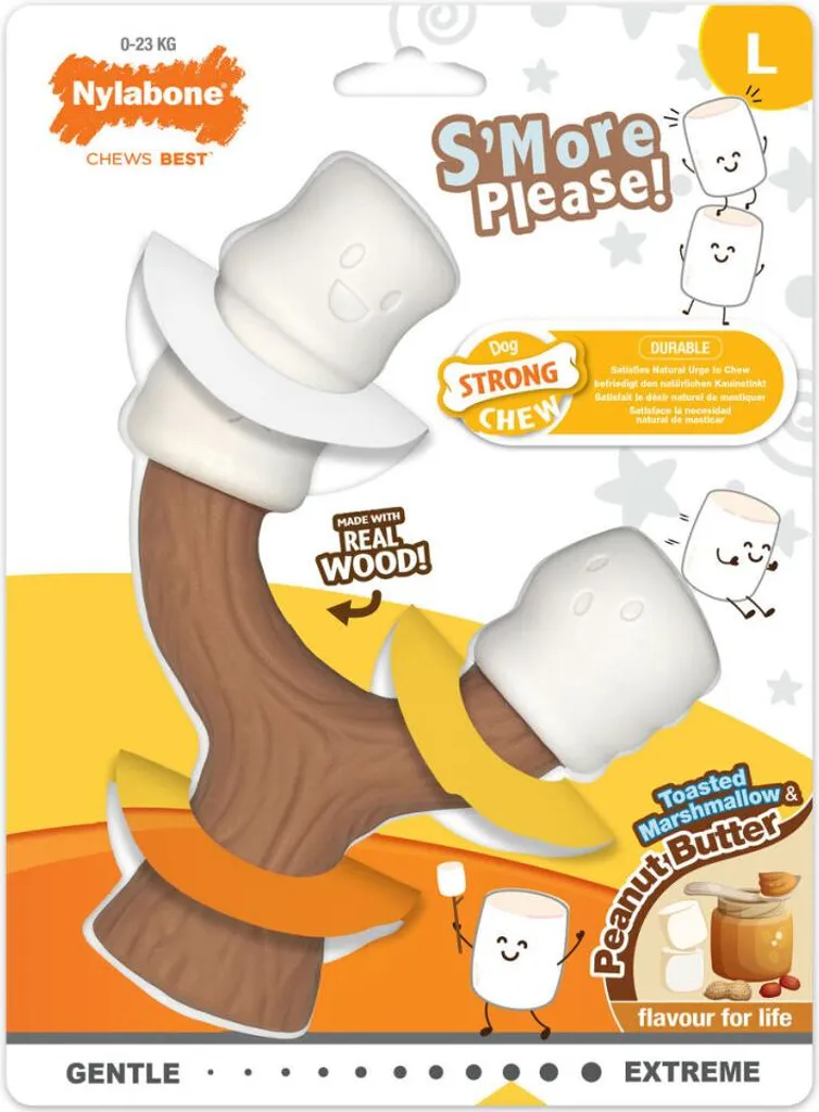 Nylabone Marrone Burro di Cacao L - Gioco Masticabile Resistente per Cani