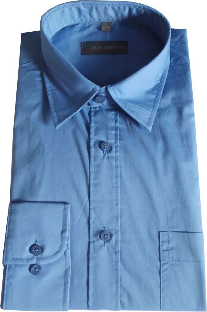 Herren Hemd langarm mittelblau - in Größe S bis XXL, 7977;blau,S