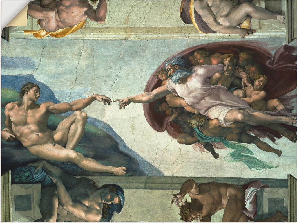 ARTland Wandbild, selbstklebend Die Erschaffung des Adam Größe: 60x45 cm