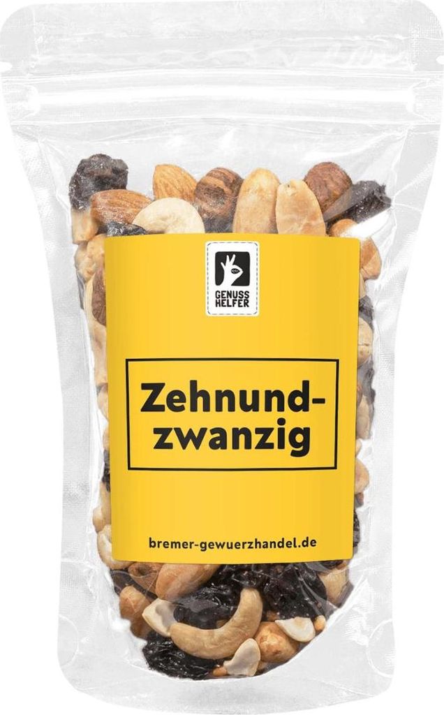 GeNUSSmischung Zehnundzwanzig, Nussmix, Studentenfutter mit Spruch, 175g