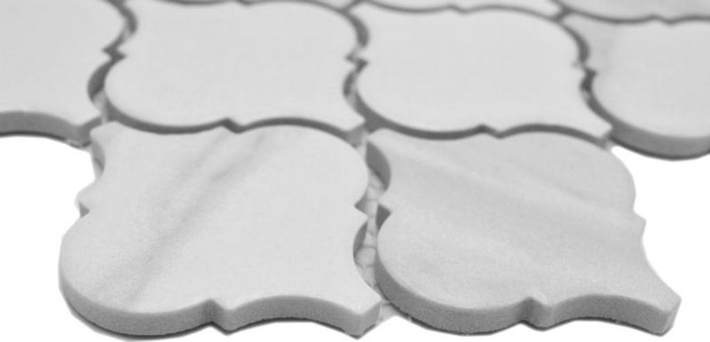 Handmuster Keramik Mosaik Florentiner Carrara Optik Vintage weiß grau matt MOS13-0201_m
