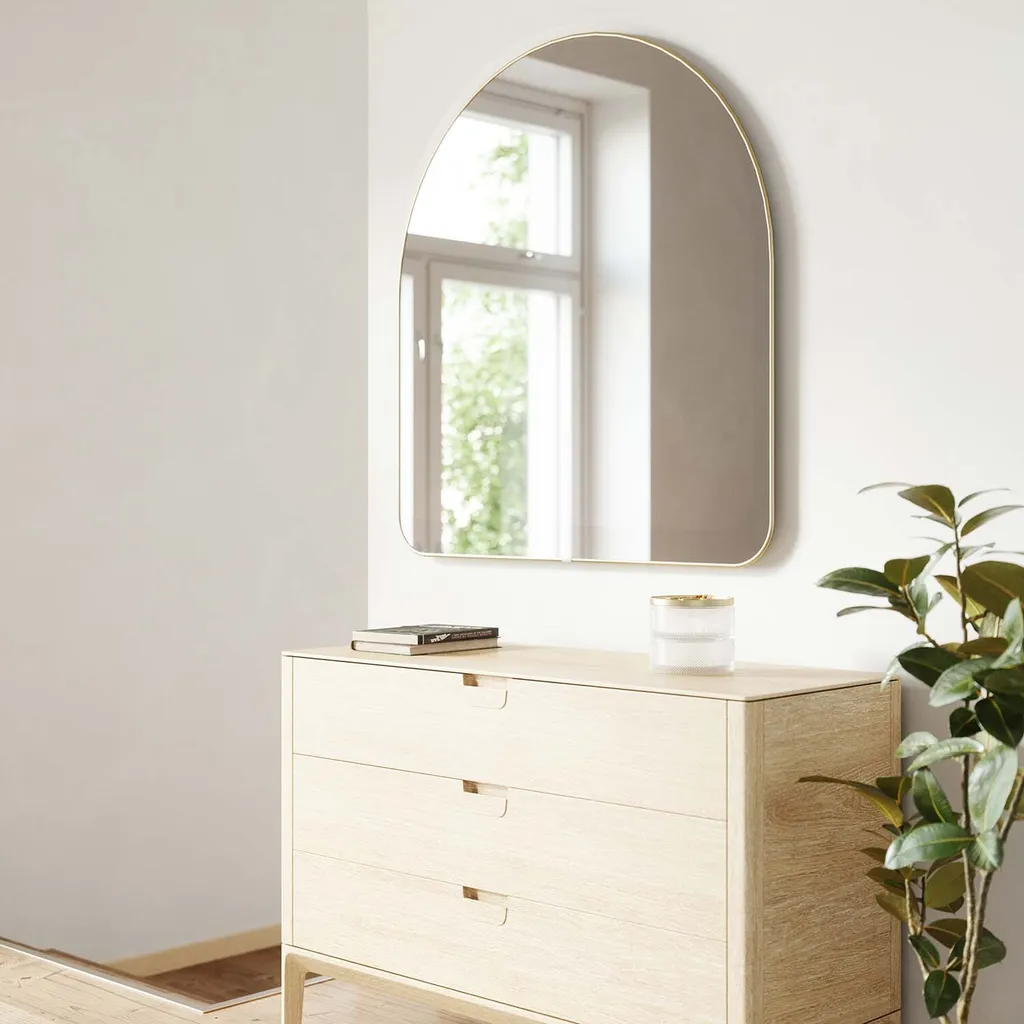 Miroir mural Hubba Umbra en laiton doré 86x91 cm - Modèle 1017061-104 - 4