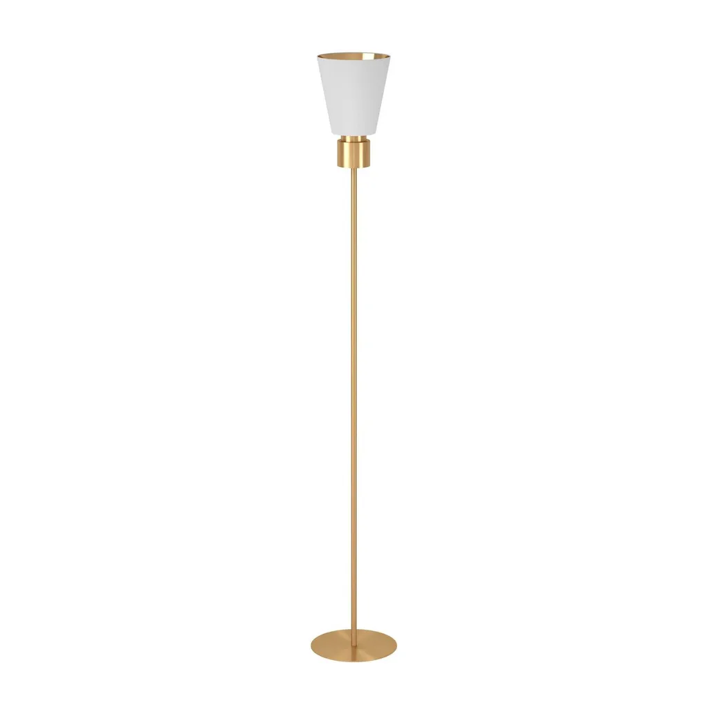 Lampadaire contemporain Aglientina 1 lumière en métal laiton brossé