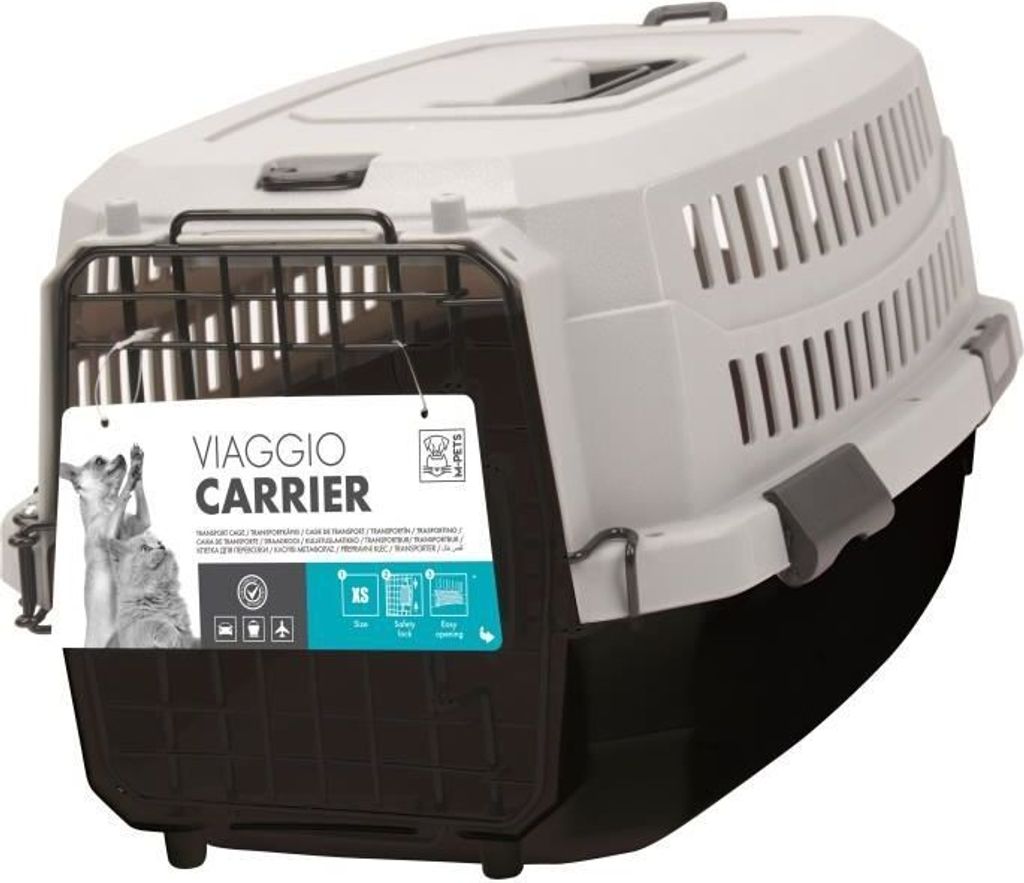 M-PETS Tragetasche Viaggio Carrier M - 68x47,6x45cm - Bordeaux und Grau - Für Hund