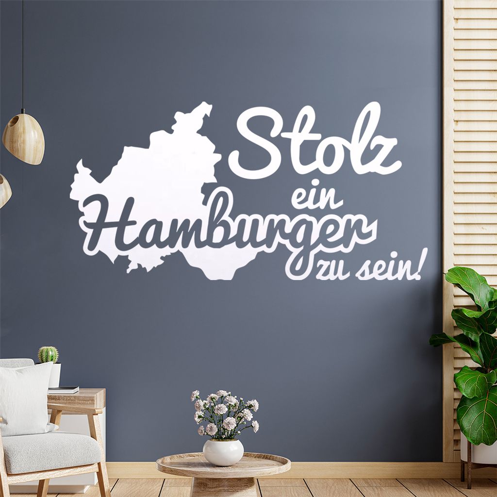 Hamburger Stolz Wandtattoo Wandaufkleber Wall Sticker - Dekoration, Küche, Wohnzimmer, Schlafzimmer, Badezimmer