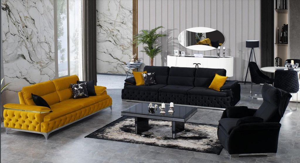 Sofagarnitur 3+3+1 Sitzer Sofa Couch Polster Garnitur Couchen Stoff Neu Gruppe