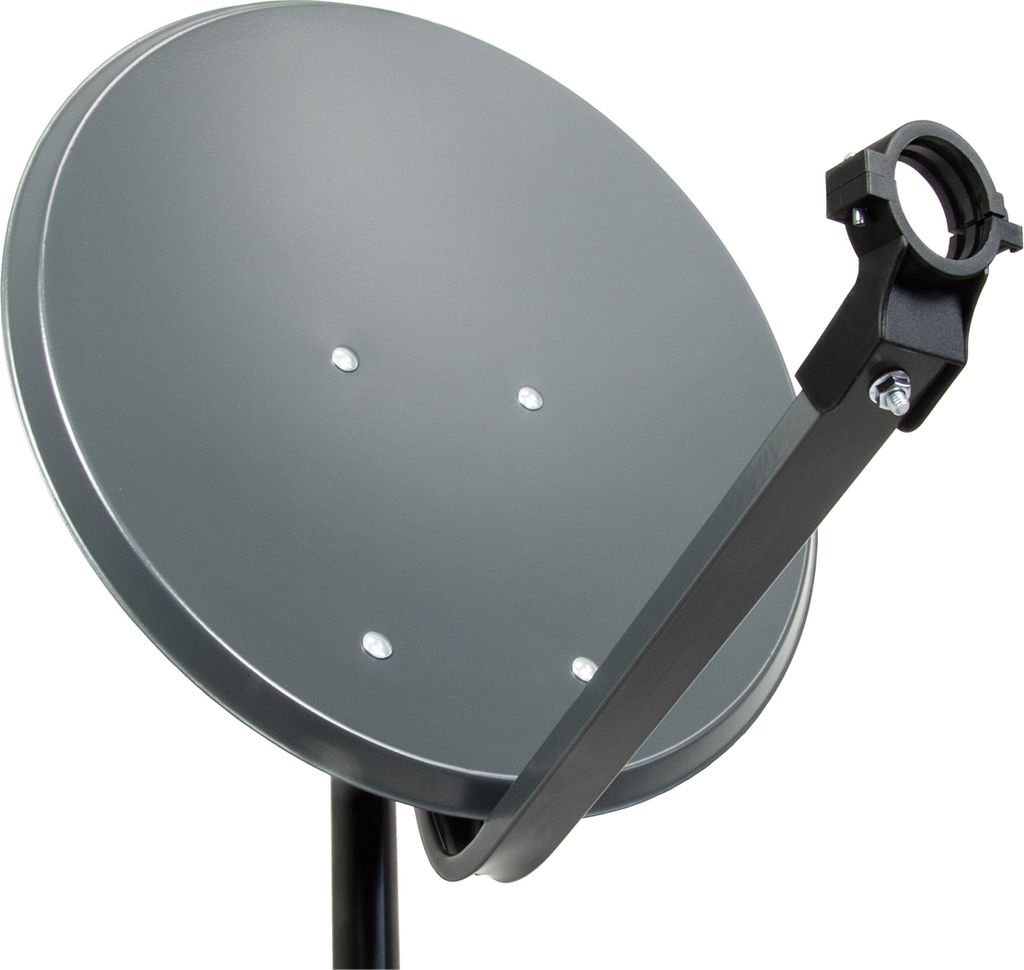 A satellite dish antenna mounted on a pole.