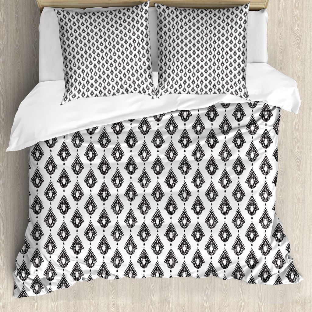 ABAKUHAUS Boho Bettbezug Set für Einzelbetten, Drop-Motiv Einflüsse, Milbensicher Allergiker geeignet mit Kissenbezug, 200 cm x 200 cm - 80 x 80 ...