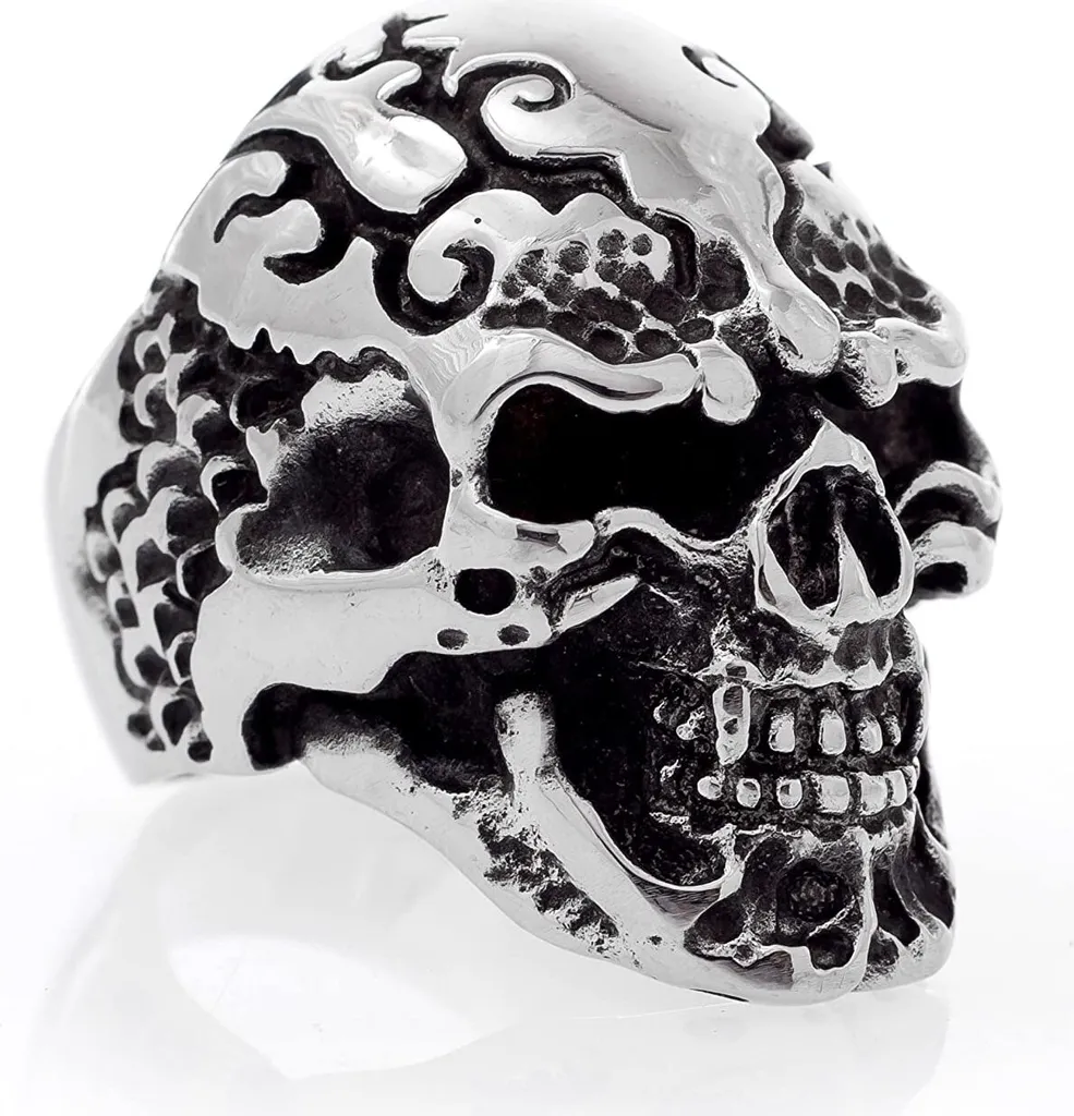 Anello Gotico Cranio Karisma Acciaio Lucido SRSK005 | Dark Jewelry