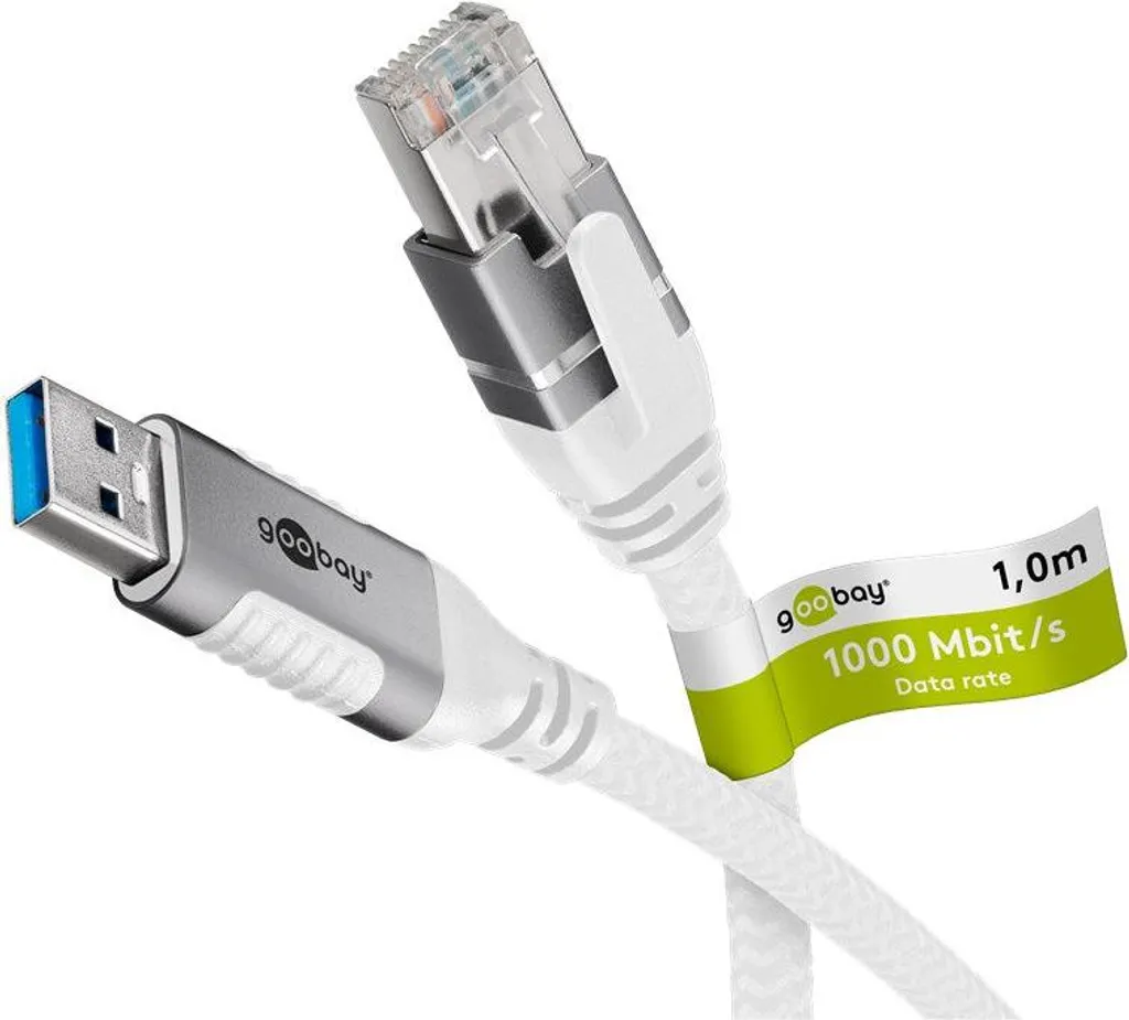 Goobay 74157 Cavo Ethernet Cat6 1m F/UTP Bianco | Qualità Tedesca