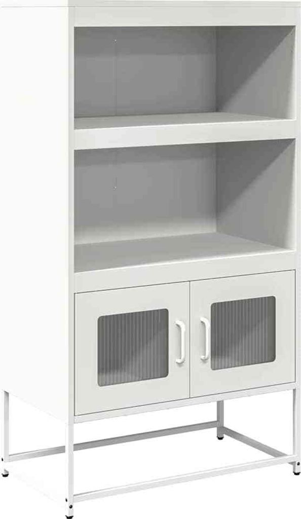 Highboard Weiß 68x39x123 cm Stahl
