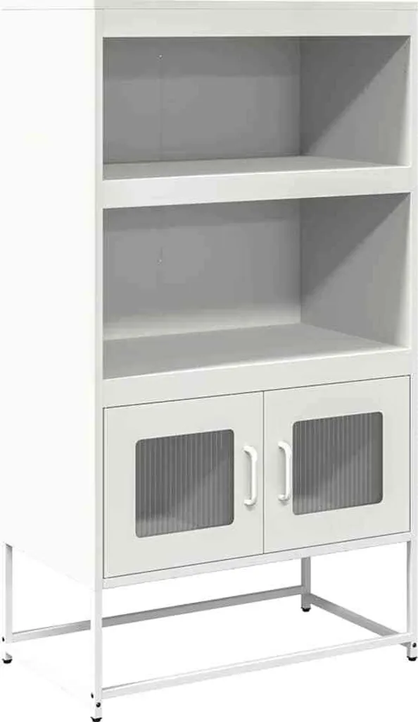 Credenza Alta SYFAX™ Metallo Bianco 68x123 cm | Arredo Ufficio e Casa