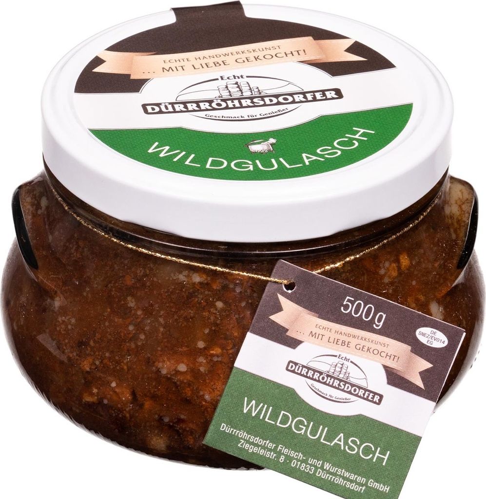 Dürrröhrsdorfer Wildgulasch im Glas - 60% Wildfleisch, Produktbild 