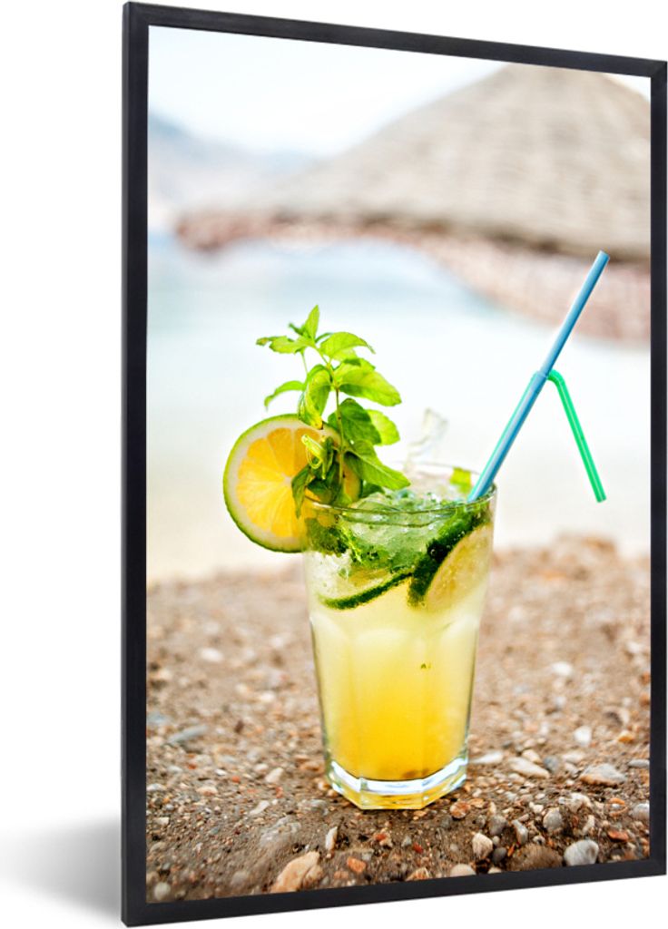 MuchoWow® MuchoWow® Gerahmtes Poster Gelber Mojito-Cocktail Produktbild 