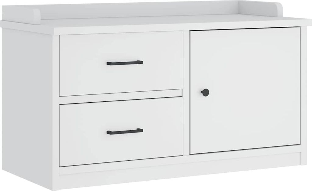 Flurbank SANDNES Weiß 87x40x50 cm Massivholz Kiefer