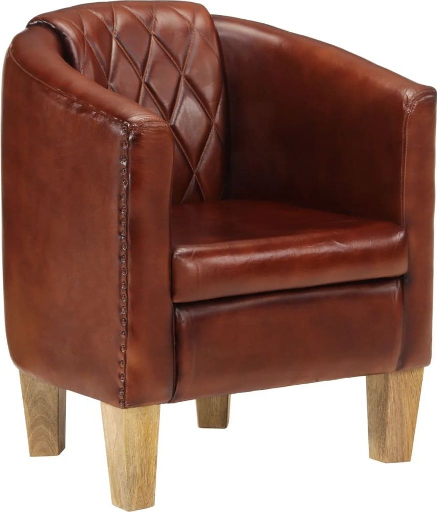 Clubsessel Braun Echtleder