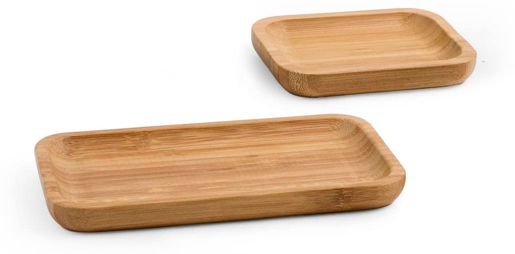 H&h Set mit 2 rechteckigen Bambustellern
