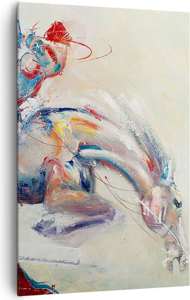 Bild auf Leinwand - Leinwandbild - Einteilig - Pferd Abstraktion - 80x120cm - Wand Bild - Wanddeko - Wandbilder - Leinwanddruck - Wanddekoration - ...