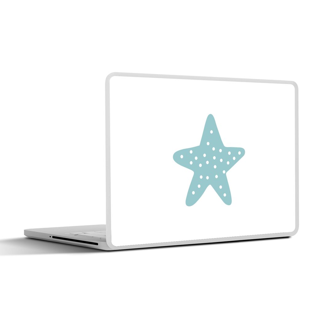 MuchoWow Laptop Aufkleber Sticker Cover Stern - Punkte - Pastell - Mädchen - Jungen - Kinder 32.5x23.5 cm - Sticker für Laptop - Selbstklebend