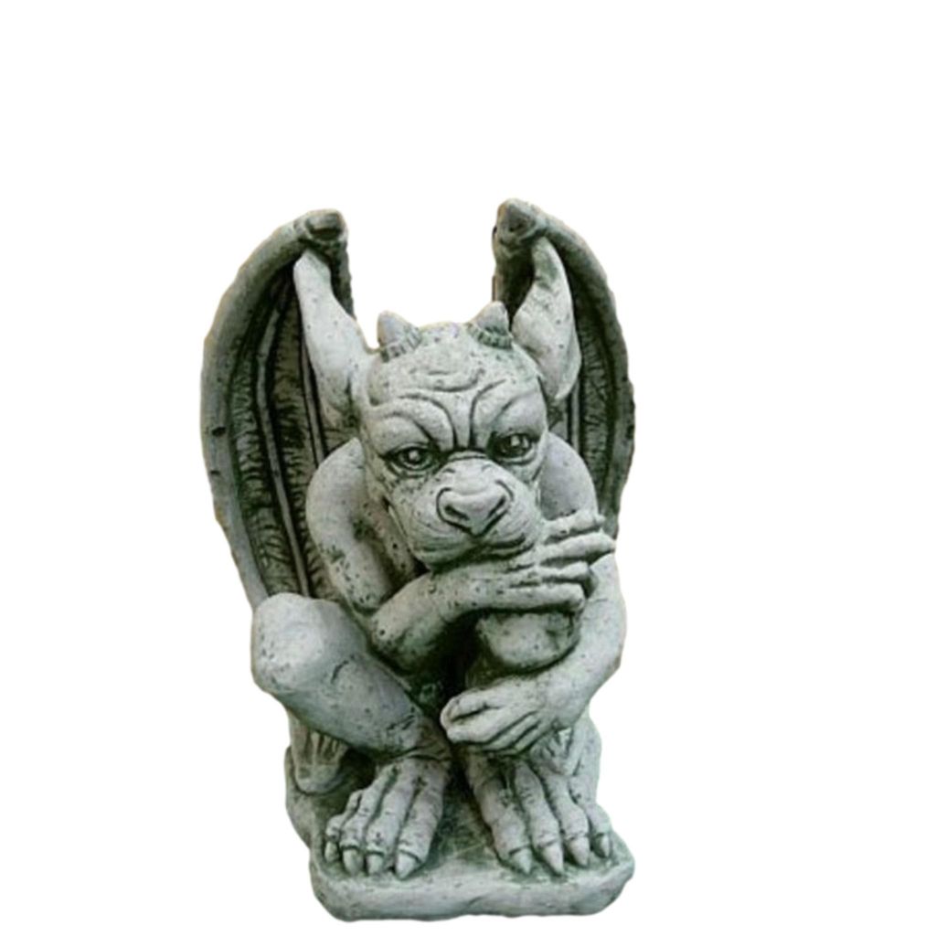 Schöner Gargoyle aus Steinguss Neu Frostfest Witterungsbeständig PO-584